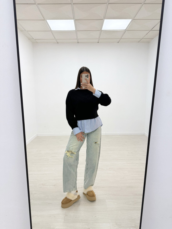 JERSEY CROP LANA NEGRO